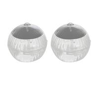 jojofuny Lampe Solaire 2 Pièces Sphérique Flottante en Plastique | Alimentation Solaire 2v/60ma, Batterie 1,2v/600ma, Forme Boule, Style Lotus, Usage Bassin