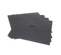 jojofuny Lot de 12 Feuilles de Protection pour Plaques de Cuisson à Gaz en Tissu en Fibre de Verre Noir Trou Central Prédécoupé, Protège des Flammes Nues Cuisine à Domicile