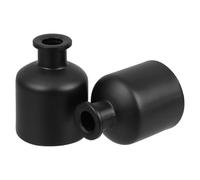 jojofuny Lot de 2 Flacons Diffuseurs en Verre Mat Noir 50 ML Rechargeables Cylindriques pour Huiles Essentielles et Bâtonnets pour Salon Bureau et Salle de Bain Bouteille Vide pour