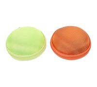 jojofuny Lot de 2 Paquet de Rangement pour Huiles Essentielles 7 Compartiments 1-2 ML en EVA Léger et Portable Poche Filet Protection Antichoc Couleurs Vert Clair et Orange Voyage et