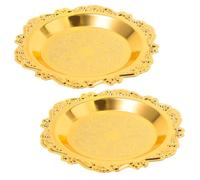 jojofuny Lot de 2 Plateaux Décoratifs en Fer Doré pour Fruits Secs et Snacks, Pratique et Portable, pour Pique-niques en Extérieur ou Présent de Pendaison de Crémaillère
