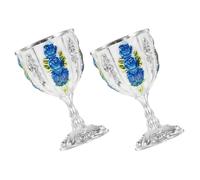 jojofuny Lot de 2 Tasses Vintage en Fer Argenté, Coupe de Whisky Incassable Design Classique Européen, Facile à Tenir, pour Bar et Présentation