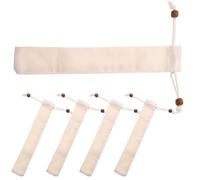 jojofuny Lot de 5 Pochettes à Cordon pour Couverts en Tissu Coton Blanc, Réutilisables et Faciles à Nettoyer, pour Pique-niques et École