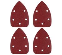 jojofuny Papier Abrasif et Résistance à L'usure Rouge 25 Pièces Triangulaire Perforé avec Support Auto-adhésif en Alumine Haute Efficacité pour Ponçage de Meubles et Aluminium
