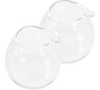 jojofuny Petits Pichets à Lait en Verre Surface Lisse et Design Simple 20ml Bec Verseur Lot de 2 pour Café ou Restaurant