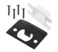 jojofuny Plaque de Gâche de Serrure en Métal Noir pour Porte Intérieure, Accessoire de Porte Bruit et Sécurité Renforcée, pour Renfort de Verrou