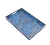 jojofuny , Plateau de Présentation Moderne Rectangulaire Bleu, Stable et Décoratif, pour Petit-déjeuner et Barbecue