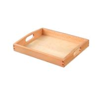 jojofuny Plateau de Service Khaki en Bois Deux Poignées Ovales | Boîte de Rangement Pratique, Usage Fêtes et Salles de Bain, Transport Facile, Conteneur Décoratif