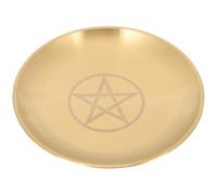 jojofuny Plateau Métallique Pentacle Décoratif pour Bougies Assiette De Cérémonie en Cuivre Doré pour Cadeau De Pendaison De Crémaillère Et Autel