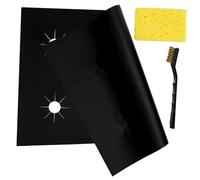 jojofuny Protège-cuisinière à Gaz Cuisine Quotidienne Couleur Aléatoire Résistante à la Chaleur 3 Pièces en Fibre de Verre Résistante la Chaleur avec Trou Central Prédécoupé et Brosse de Nettoyage