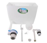 jojofuny Réservoir de Chasse D'eau Kit Complet de Pièces en Plastique Blanc avec Système à Chaîne pour Installation Facile pour Toilettes Adaptées aux Sanitaires Publics et Usines