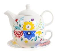 jojofuny Service à Thé Ensemble Élégant et Pratique en Céramique avec Théière 480 Ml et Tasse 350 Ml pour Décoration Maison ou Pique-niques