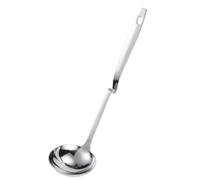 jojofuny Set de 2 Cuillères Écumoires en Acier Inoxydable Manche Long et Crochet, Cuillère de Service Ergonomique Maison Présents de Pendaison de Crémaillère