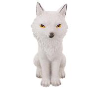jojofuny Statue de Renard Décorative, Figurine d'art Animal Renard en Résine Blanche, Mini Sculpture pour Jardin et Intérieur, Entretien Facile, Résistante aux Intempéries