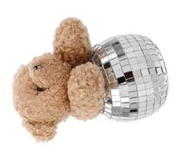 jojofuny Statue d'ours Disco en Peluche Aspect Miroir en Verre pour Décoration de Table à Manger et Événements à Thème Disco, Design Élégant et Jeux de Lumière Captivants