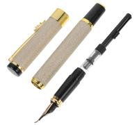 jojofuny Stylo Plume Calligraphique en Fer, Pointe 0,7mm, Beige | Grosse Capacité, Usage Portable, Conception Polyvalente, pour Étudiants et Enseignants, Occasions Formelles et Maison