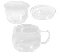 jojofuny Tasse à Thé Infuseur et Couvercle en Verre 350Ml, Double Paroi Isolante, Poignée Ergonomique, pour Bureau et Maison