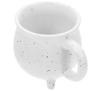 jojofuny Tasse D'halloween en Céramique 450ml, Chaudron Blanc, Poignée | Fête Halloween, Mug Café Décoratif, pour Thé ou Chocolat Chaud, Forme Trépied, Bord Lisse, Lavable