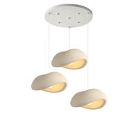 JOJOM Lampe Suspension Moderne Style Wabi-sabi suspensions d'éclairage Trois têtes Polyéthylène luminaire Beige jaune Hauteur Ajustable Convient Pour Chambre Coucher Salon Salle Manger(B2)