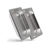 jokobela Lot de 2 Boîte Gastronorm en Acier Inoxydable lavables en Machine | Plats GN 1x perforé et 1x sans Perforations pour cuiseur à Vapeur Gaggenau/Miele/Siemens GN1/2 Profondeur 40 mm