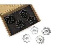JOKUMO Lot de 8 emporte-pièces en forme de fleur en acier inoxydable 430 de qualité supérieure - Un ensemble vraiment unique pour les amateurs de fleurs