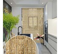 Jolan Rideau De Perles Anti Mouche,Rideau De Perles en Bois De Bambou Naturel 60x200/80x200/90x200/100x200cm,Rideau De Porte Fait Main,Brins Rideau De Perles Suspendu Panneau,W×H-70strands(70×230cm)