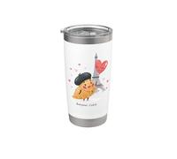 Joli croissant Bonjour Love Day Paris Voyage Souvenir pour enfants Gobelet isotherme en acier inoxydable double paroi