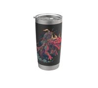 Joli look de dragon avec cavalier pour les amateurs de fantaisie et de dragons Gobelet isotherme en acier inoxydable double paroi