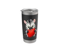 Joli motif de zèbre avec fraises de dessin animé d'été Gobelet isotherme en acier inoxydable double paroi