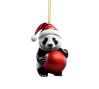 Joli motif panda de dessin animé imprimé de Noël pendentif arbre de Noël pendentif arbre de Noël décoration de la maison rebord de fenêtre pendentif de voiture pendentif de sac à dos pendentif