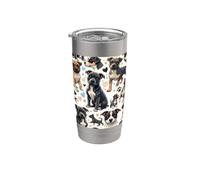 Joli motif Staffordshire Bull Terrier Gobelet isotherme en acier inoxydable double paroi