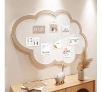 Joli tableau d'affichage mural en liège en forme de nuage avec punaises - Tableau mémo autocollant en feutre - Décoration murale pour bureau, maison, école (Camel, 80 x 50 cm)