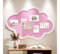 Joli tableau d'affichage mural en liège en forme de nuage avec punaises - Tableau mémo autocollant en feutre - Décoration murale pour bureau, maison, école (rose, 80 x 50 cm)