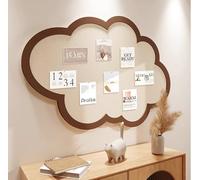 Joli tableau d'affichage mural en liège en forme de nuage avec punaises - Tableau mémo autocollant en feutre - Décoration murale pour bureau, maison, école (café, 80 x 50 cm)
