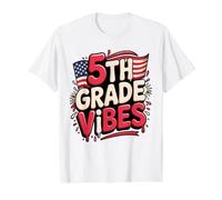 Jolie Ambiance de 5e année, Premier Jour, 250 Ans, équipe d'enseignants T-Shirt Graphique avec Valeur, Homme, Blanc, XL