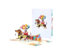 Jolie carte d'anniversaire - Carte d'anniversaire en forme de chien mignon - Cartes postales créatives 3D pour femmes, garçons, hommes, , réunions, adultes, filles, mamans