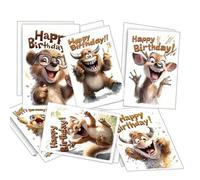 Jolie carte d'anniversaire - Ensemble souvenir sur le thème des animaux avec enveloppe, lot de cartes d'anniversaire, pour petite amie, petit ami, collègue, mari, épouse, sœur, fils, fille, papa