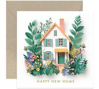 Jolie carte de nouvelle maison pour homme et femme - Carte de vœux Première maison ensemble - Cadeau de pendaison de crémaillère - Belle œuvre d'art de maison en papier découpé - Cartes de vœux