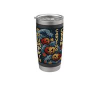 Jolie citrouille d'Halloween sculptée pour femmes, filles, garçons, hommes, enfants Gobelet isotherme en acier inoxydable double paroi