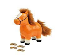 Jolie tirelire pour enfants, en céramique, 16 cm x 17 cm x 7 cm, motif de cheval, décorative, en forme d'animal, pour garçons et filles et amateurs de chevaux