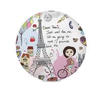 Jolie Tour Eiffel Paris Sets De Table Rond Lavable Lot de 1/4/6 Set de Table Résistant à La Chaleur Antidérapant Décoré pour Tables à Manger la Fête 39cm