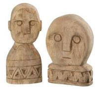 JOLIPA Set de 2 masques ethniques taillés à la main BOIS G
