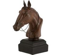 JOLIPA Statue buste de cheval en Résine Marron - Hauteur 35.5 cm - Largeur 24 cm - Profondeur 14.5 cm MARRON G