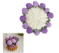 Jolis Dessous de Verre à Fleurs Crochet avec Couverture Miniature, Dessous de Verre en Forme de récipient Crochet, Parfaits pour la décoration de la Maison, de la journée des Amoureux