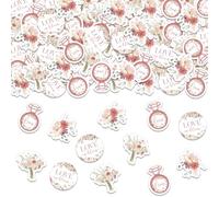 Jollyboom Lot de 200 confettis Love in Bloom pour fête prénuptiale, décoration de table sur le thème des fleurs, motif fleurs sauvages double face pour enterrement de vie de jeune fille, fiançailles
