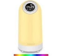 Jolvvn lampe de chevet à haut-parleur bluetooth, lampe de chevet avec capteur tactile et réveil radio fm, lumière chaude à intensité variable et