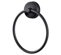 JOMOLA Porte Serviettes Douche Ventouse Salle de Bain Anneau Porte-Serviettes Noir INOX Support Serviette Ventouse sans Percage Charge 5KG Porte Torchon Rond Cuisine Accroche Serviette Ventouse Mural