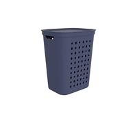 Jona Panier à linge, 55 l, avec couvercle, en plastique (polypropylène recyclé), 55 l, 43,2 x 35,5 x 53,3 cm, bleu