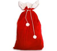 Jonami Hotte de Père Noël - 1 Grand Sac Cadeau de Noel Rouge en Velour Sacs Cadeaux Rouge et Blanc Deguisement pour la Fête de Noel (70 x 110 cm)