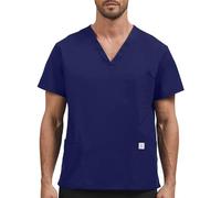 JONATHAN UNIFORM Blouse Médicale Homme Coton 3 Poches | Haut de blouse médicale à manches courtes avec 3 poches pour dentiste, soignant, beauté, salon, vétérinaire